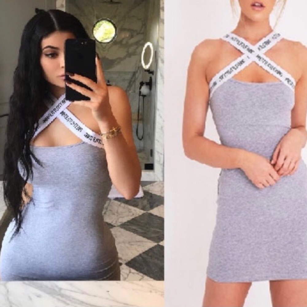 Pretty Little Thing Cross Detail Bodycon Dress SZ10